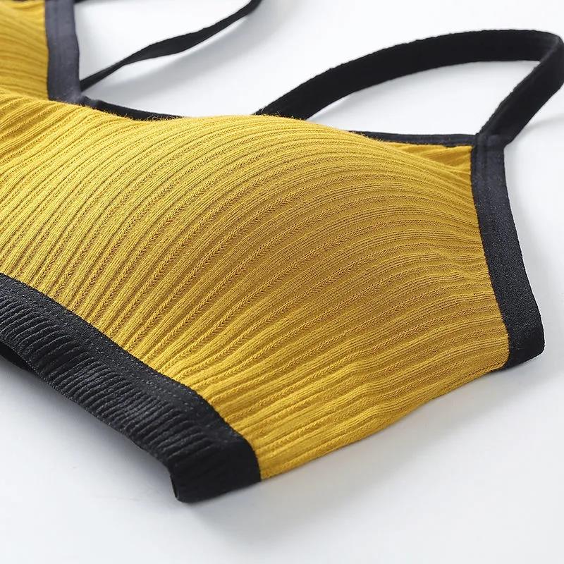 Pure Cotton Buckle Breathable Sports Suspender Vest Wrap Chest Without Steel Ring Gather Elastic Underwear Bra