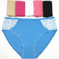 WTEMPO Woman Underwear Plus Size Cotton Panties Mid Waist Sexy Bikini Briefs Ladies Lingerie 6pcs