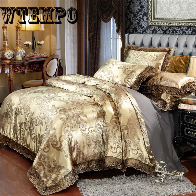 Jacquard Fabric Bedding sets King Queen size Bed set Duvet cover set Embroidery Bedsheet