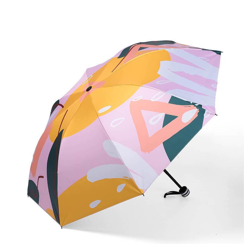 Umbrella Men's and Women's Korean Sun and Rain Dual-use Folding Compact Portable Sun Umbrella Sunscreen and UV Protection