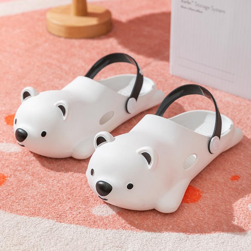 Cartoon Bear Sandals and Slippers Women's Summer Travel Slippers Thick-soled Soft Sandals Parent-child Slippers