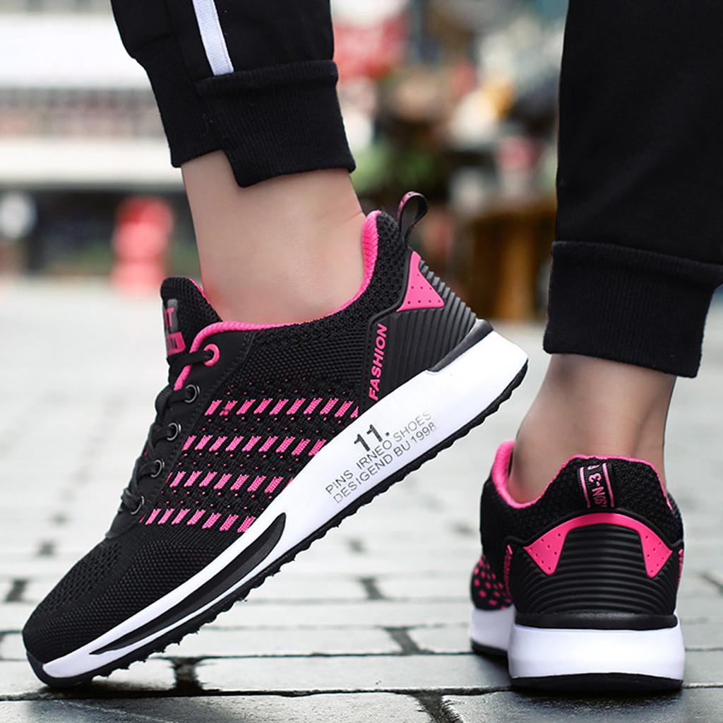Couples Sports Shoes Fashion Women Flying Woven Mesh Breathable Non-Slip Wear-Resistant Cushion Sneakers Men's Vulcanize Shoes