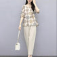 Cotton Loose Short-sleeved Round Neck Blouse Wide-leg Pants Suit Loose and Thin Casual Two-piece Female Temperament Elegant Suit