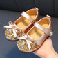 Girls' Leather Shoes Spring and Autumn Non-slip Soft Sole Children's Single Shoes Baby Peas Shoes Crystal Girl Princess Shoes