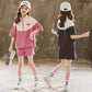 Girls' Summer Suits Children's Fashion Western Style Sports Net Red Summer Clothes Children's
