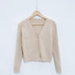 Spring and Autumn Knitted Cardigan Sweater Short Slim All-match Top Solid Color Long Sleeve Women's Jacket