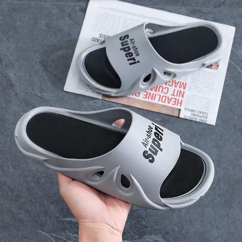 Men's Summer Slippers Outside Wear Bathroom Non-slip Thick Bottom Wear-resistant Slippers