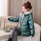 Glossy Cotton-padded Jacket Women's Short Cotton-padded Jacket Loose Bread Clothes Winter Cotton-padded Jacket Hooded Jacket