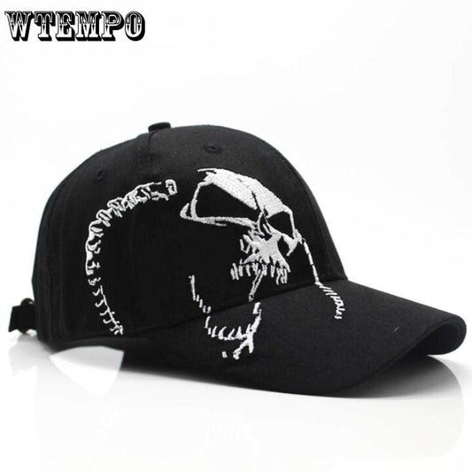 High Quality Unisex 100% Cotton Outdoor Baseball Cap Skull Embroidery Snapback Fashion Sports H