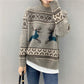 Autumn Winter  Women Fashion Mid-length   Sweater Casual Knitting Sweater  Round Neck Pullovers Loose Casual Long Sleeve Sweater