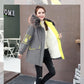 Winter Mid-length Loose Cotton Jacket Korean Version Plus Velvet Thick Coat Embroidery Hit Color Ladies Parkas