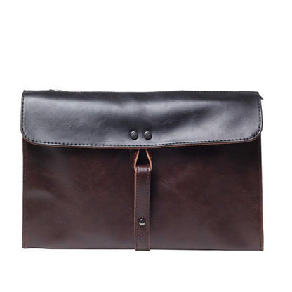 Business Briefcase Men Retro Contrast Zipper Waterproof IPad Handbag Shoulder Bags Computer Bag