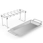 Stainless Steel Chicken Wing Leg Rack Grill Holder with Drip Pan for BBQ Outdoor Cooking Wings