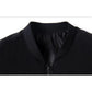 Men's Business Spring and Autumn Jacket Solid V Neck Stand Collar Jackets Men's Baseball Uniform Jacket Slim Fit Clothing Dad Outfit
