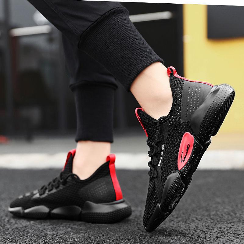 Men's Shoes Spring and Summer Breathable Deodorant Mesh Shoes Student Trend All-match Sports Casual Shoes Men's Flying Shoes