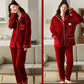 Pajamas Women's Flannel Thickened Plus Velvet Coral Fleece Warm Pajamas Suit Fabric Is Soft Breathable Non-balling and Non-fading