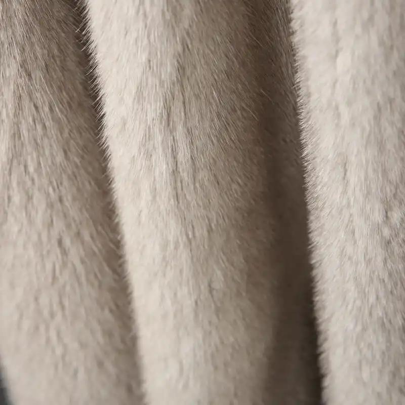 Imitation Mink Fur Coat Women's Mid-length Fur Coat Hooded Ladies Warm Loose Soft Coat Thin Cotton Jacket