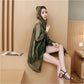 Hooded Shining Cardigan Women's Sun Protection Plus Size Loose Outer Thin Beach Coat Cardigan