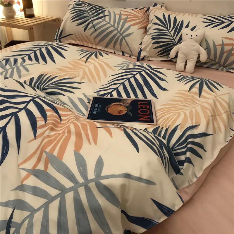 Spring and Summer Pastoral Style Four-piece Set, Simple and Fresh, Double Duvet Cover, Bed Sheet, Pillowcase, Student Three-piece Set