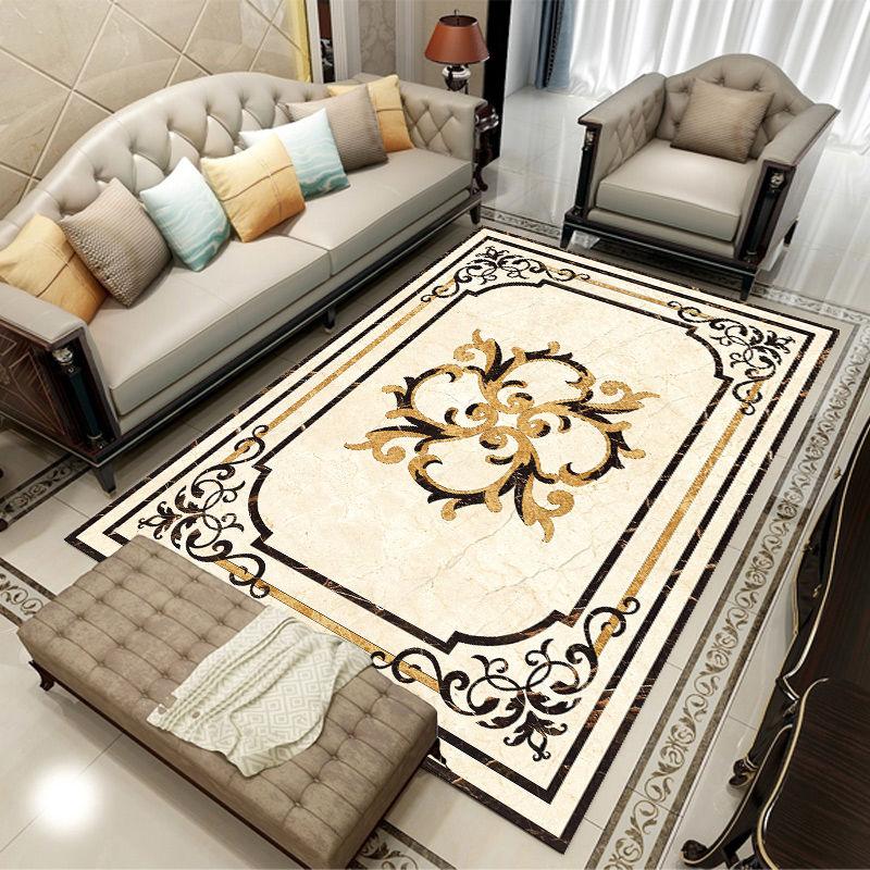 Living Room Carpet Marble Pattern Bedroom Bedside Blanket Household Square Floor Mats