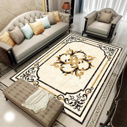 Living Room Carpet Marble Pattern Bedroom Bedside Blanket Household Square Floor Mats