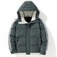 Winter Men's Cotton-padded Jacket Plus Velvet Thick Warm Jacket Hooded Short Down Coats