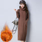 Large Size Plus Velvet Thickened Long Sweater Women Long Dress High Neck Loose Autumn and Winter Sweater Dress
