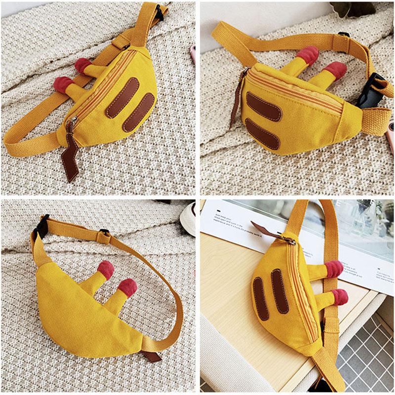 Parent-child Bag Cute Unisex Children Canvas Sling Bag Outdoor Travel Boy Girl Shoulder Crossbody Chest Bag for Gift