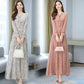 Chiffon Long Sleeve Dress Spring and Autumn Floral Chiffon Super Fairy Waist Beach Dress Long Skirt Fabric Lightweight Breathable