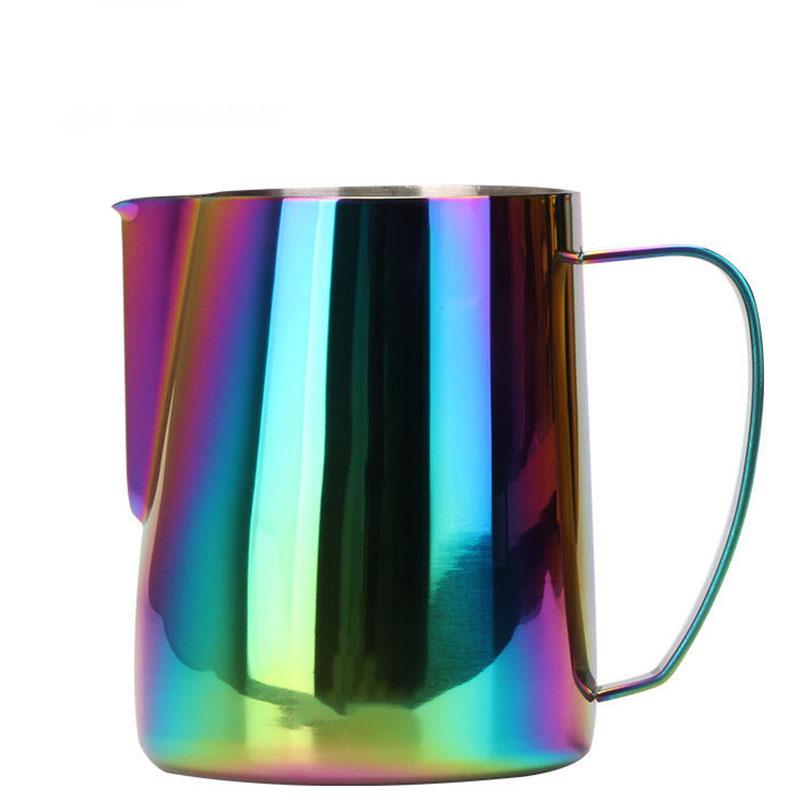 New Milk Jug 0.3-0.6L Stainless Steel Frothing Pitcher Pull Flower Cup Coffee Milk Frother Latte Art Milk Foam Tool Coffeware