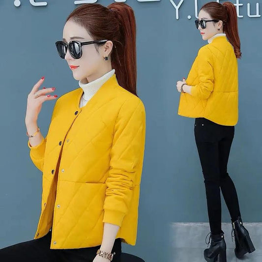 Autumn and Winter Women's Down Jacket Lightweight Short Down Jacket Slim Slimming Round Neck Jacket