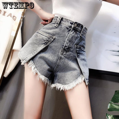 WTEMPO Brand Short Pants Women Casual Skinny Jean Denim Short Pants