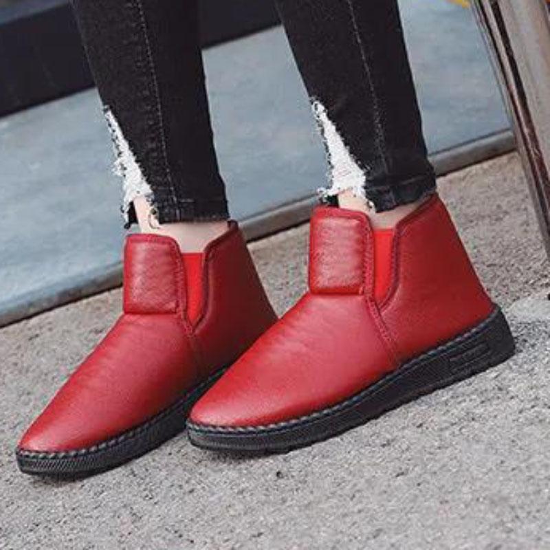 Snow Boots Women Plus Velvet Cotton Shoes Women Winter Thick Warm Flat Non-slip Cotton Boots