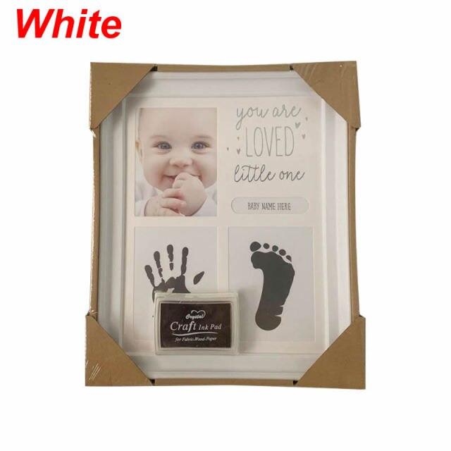 900C Newborn Hand and Foot Print Ornaments 12 Months Photo Frame with Craft Ink Pad Home Decoration Baby Kids Birthday Gift