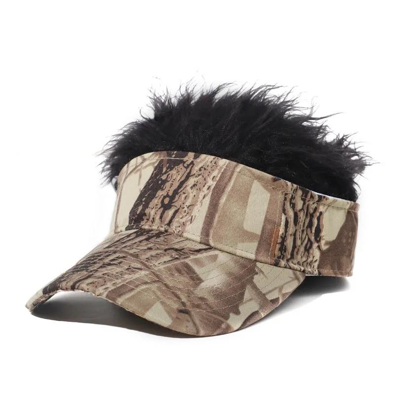 Men's Wig Hat Autumn Winter Funny Baseball Cap Outdoor Sports Leisure Hat Faux Fur Adjustable Sports Cap