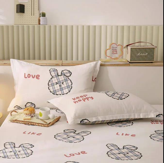 Two-pack Cotton Pillowcase Bedroom Bedding Double Single Pillow Core Cover