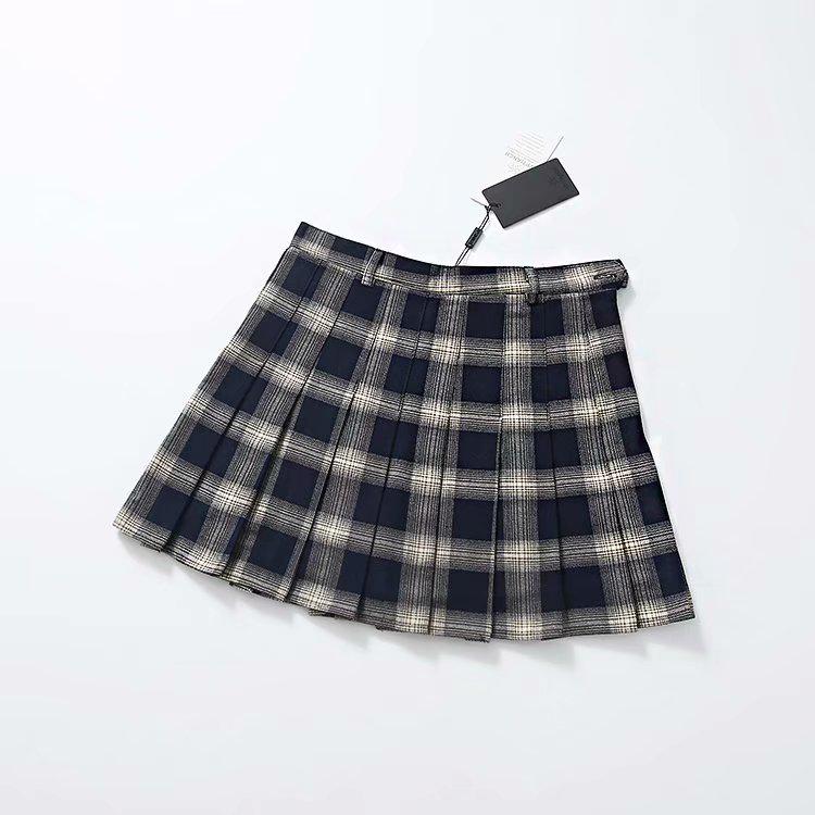 Women Skirts Cute Yellow Black Red Lattice Pleated Skirt Punk Style High Waist Short Skirt
