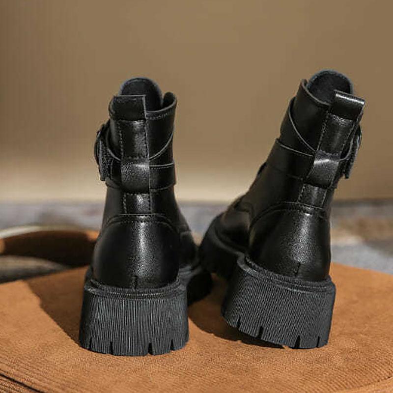 British Style Martin Boots Women Spring and Autumn Single Boots Thick-soled Leather Short Boots Summer Thick Heel Boots Children
