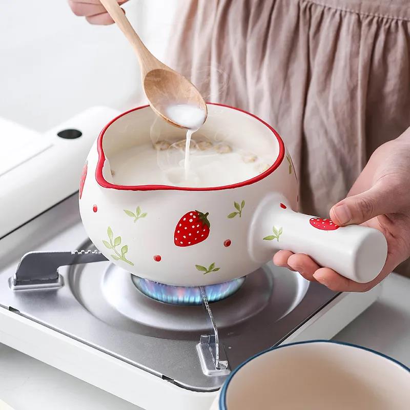 Japanese Milk Pot Ceramic Household Non-stick Pot Porridge Instant Noodle Milk Baby Food Supplement Mini Casserole
