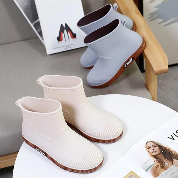 Women Rain Boots Shoes Low Top Non-Slip Daily All-Match Waterproof Casual Boots Outdoor Working Solid Color Water Shoes
