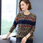 Vintage  Leopard Sweater Female Ethnic Style Print High-end Cashmere Sweater Fashion Pullover Woolen Sweater Outwear