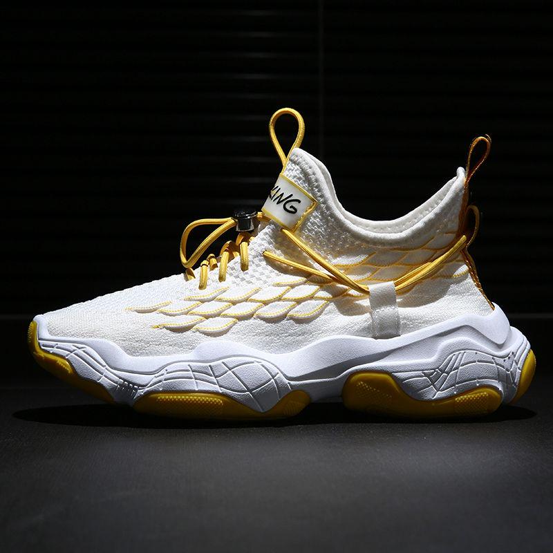 Men Breathable Flying Woven Sneakers Comfortable Light Mesh Running Casual Shoe Fitness Sport Shoes