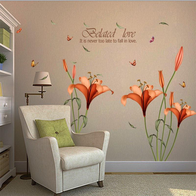 Floral White House Fashion Child Bedroom Living Room Background Decoration Removable Wall Sticker