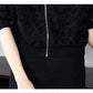 Long Sleeve Jacket Summer Women's Loose Jacket Casual Sunscreen Thin Print Transparent Flocked Baseball Uniform