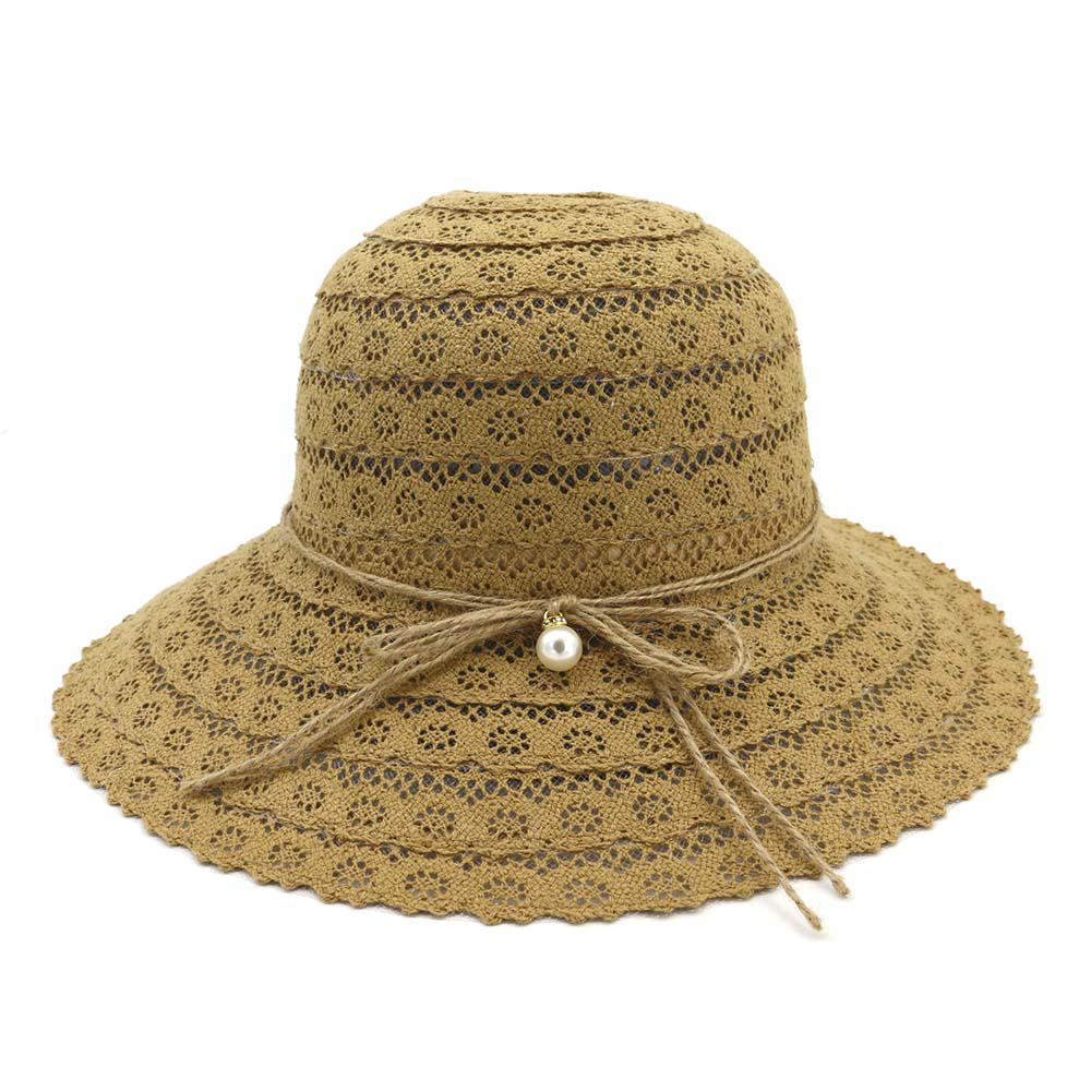 Straw Hat Women Straw Hat Foldable Outdoor Travel Seaside Beach Sunscreen Cap Pearl Hat
