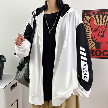 Men's Sweater Autumn Loose Plus Size Hooded Korean Style Trendy Youth Jacket