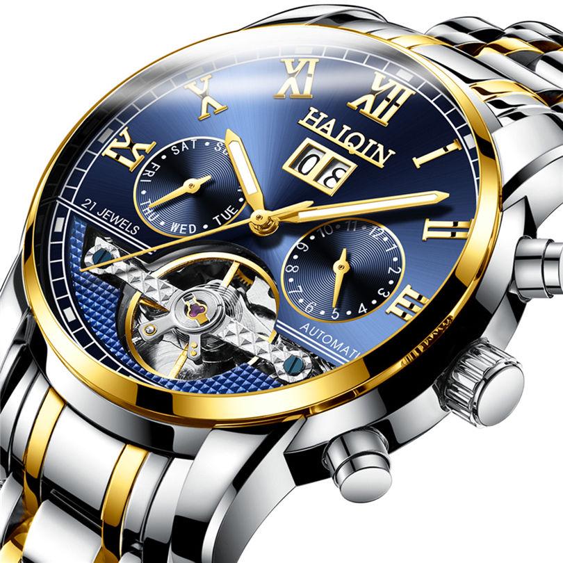 Fashion Gift Men Waterproof Luminous Thin Dial Mechanical Quartz Watch