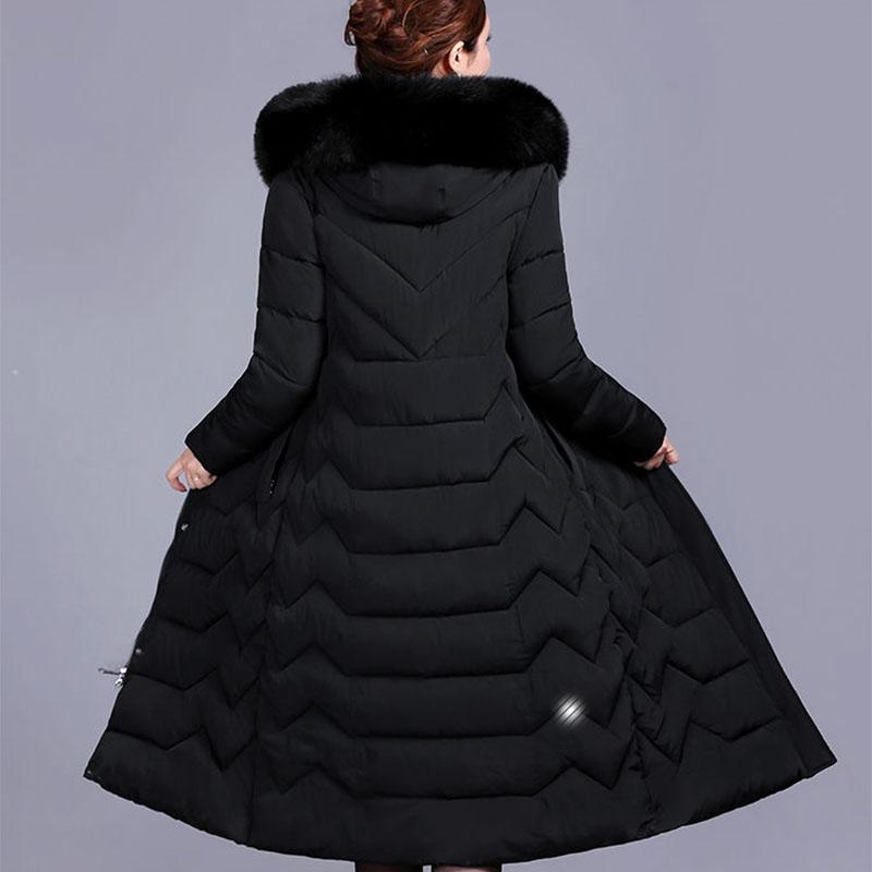 Long Over-the-knee Thick Cotton-padded Jacket Middle-aged and Elderly Winter Jacket Cotton-padded Jacket Plus Size Cotton-padded Jacket for Ladies