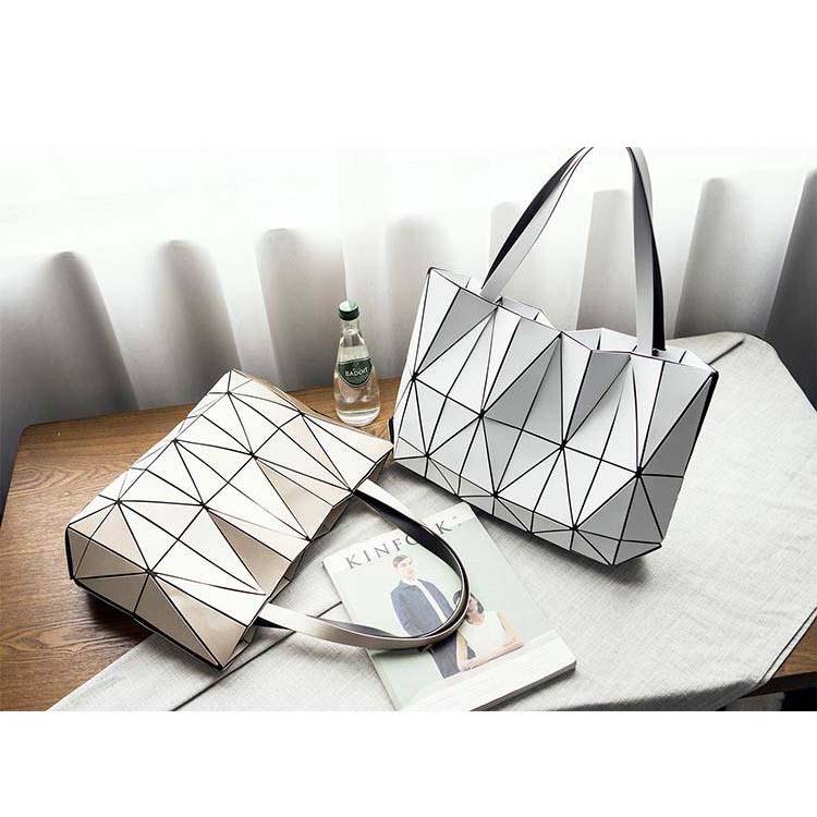 Luxury Geometric Rhombic Female Handbag Fashion Luminous Folding Designer Shoulder Bags for Women