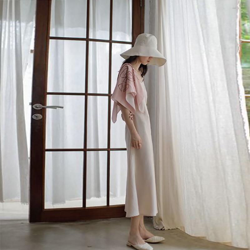 Summer Women's Fashion Sexy Spaghetti Straps Beach Long Dress Cotton Buttons Asymmetrical Holiday Loose Maxi Dresses Plus Size
